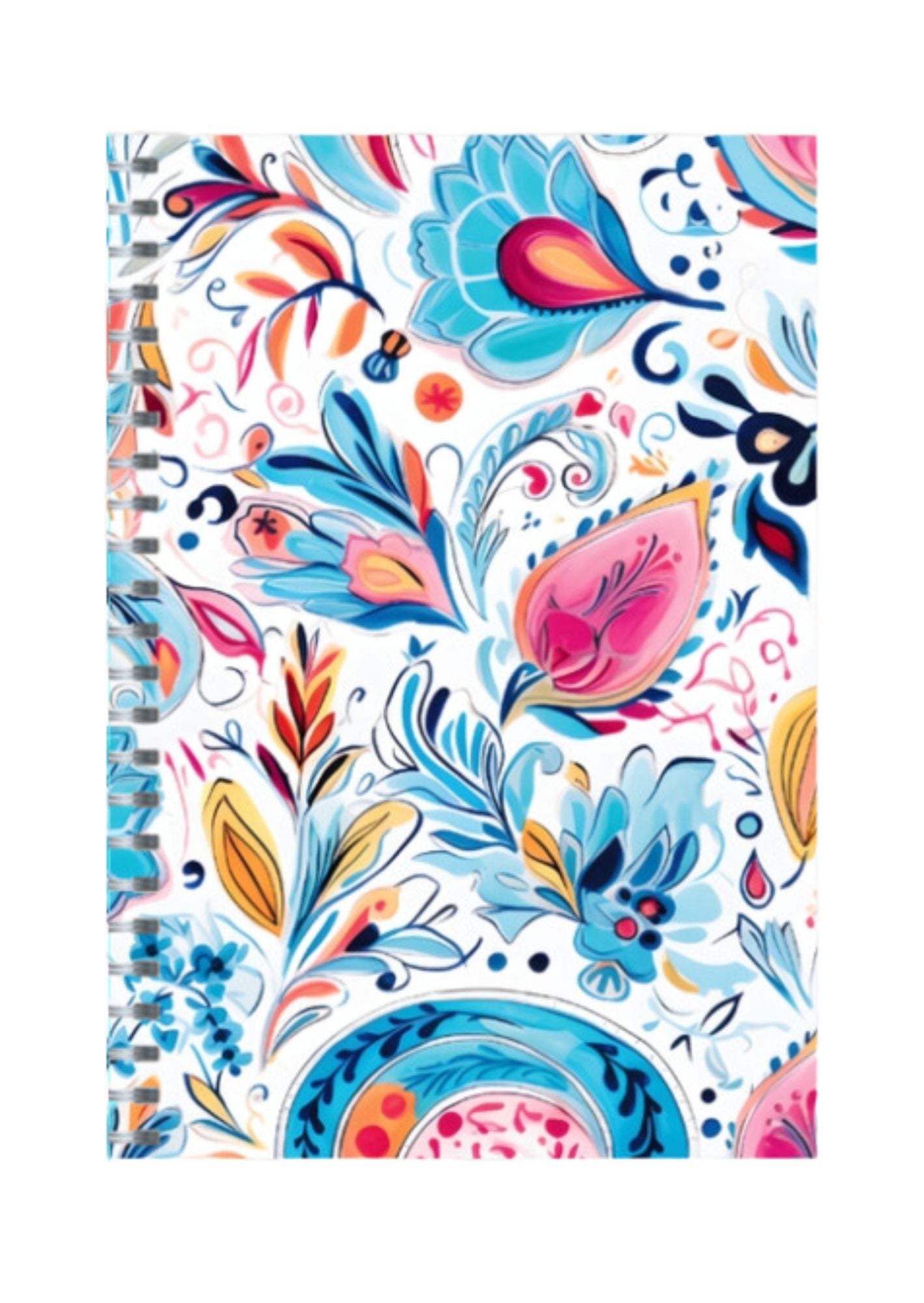 Paisley - Spiral Notepad A5 Unruled Notebook 120 Pages