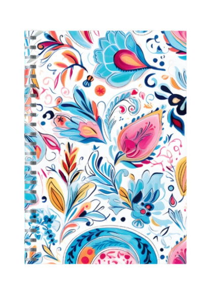 Paisley - Spiral Notepad A5 Unruled Notebook 120 Pages