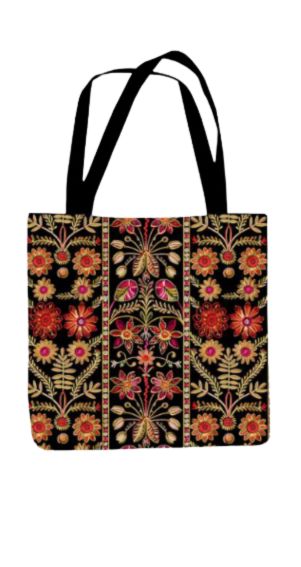 Indian Ethnic - All Over Print Canvas Tote Bag With Zipper 15 x 17 inches
