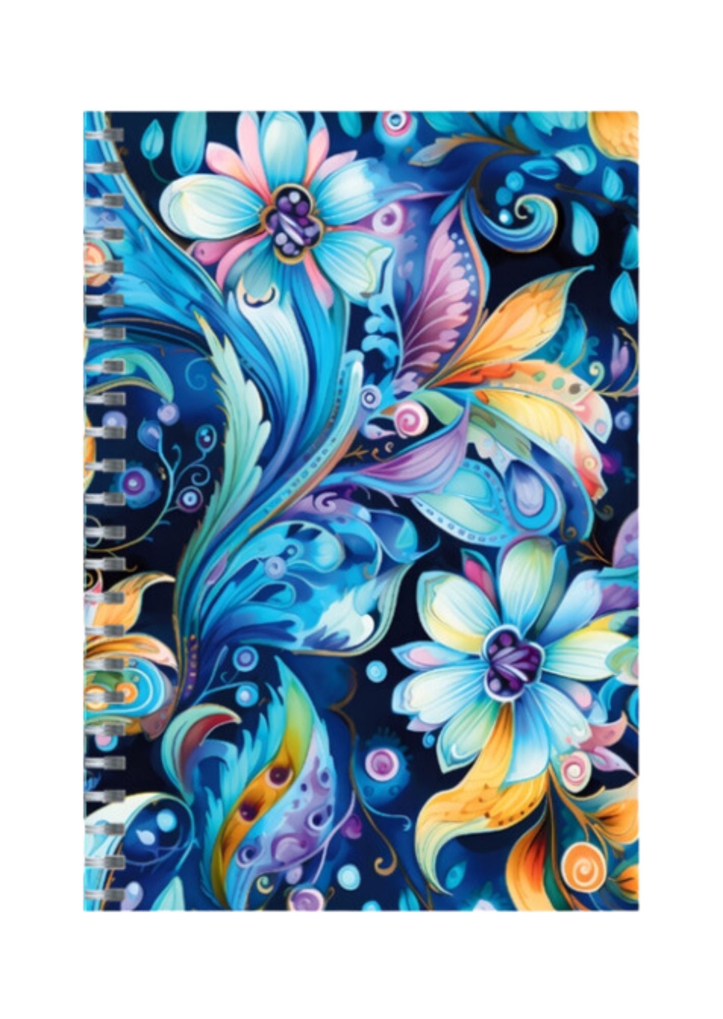 Paisley - Spiral Notepad A5 Unruled Notebook 120 Pages