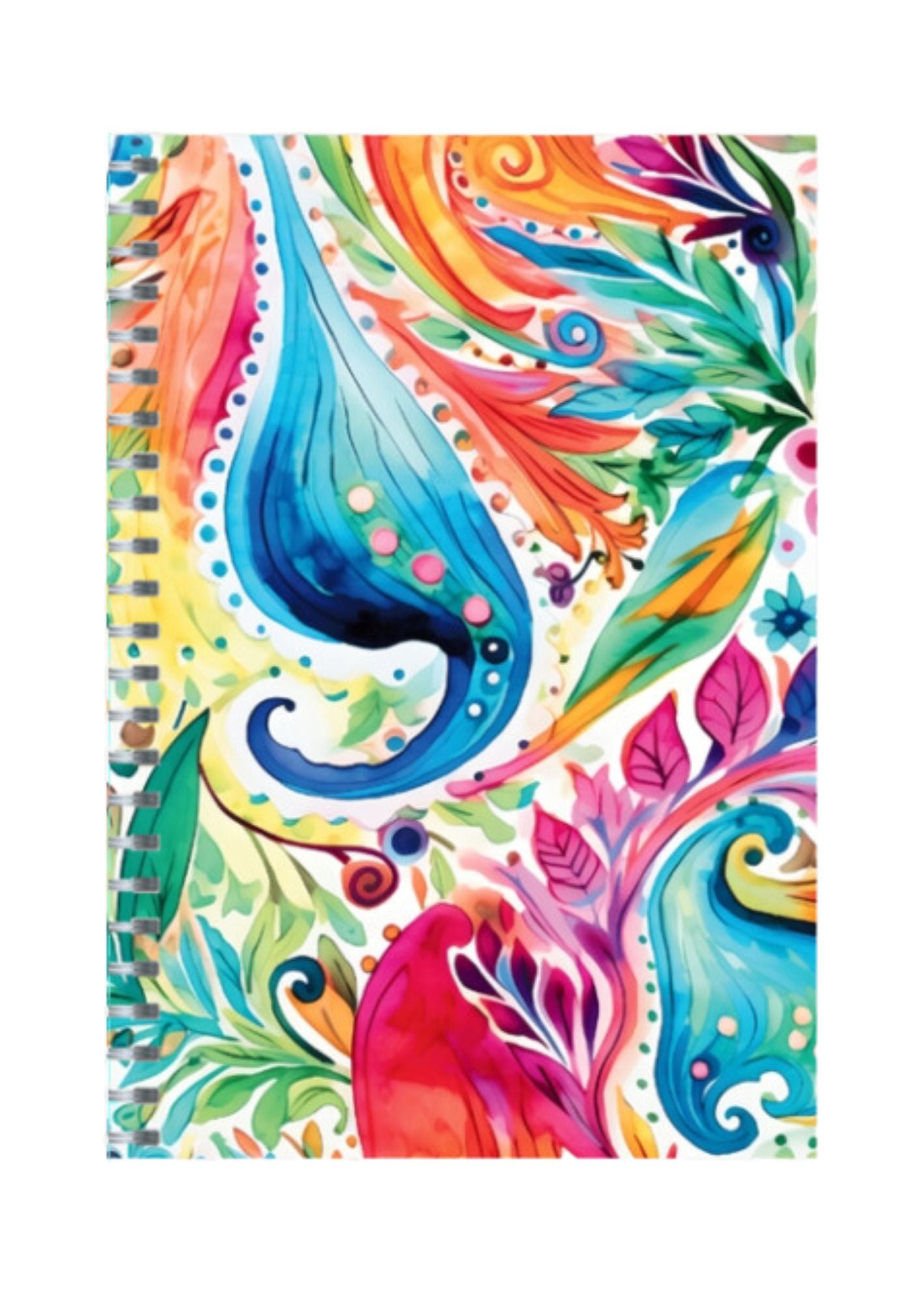 Paisley - Spiral Notepad A5 Unruled Notebook 120 Pages