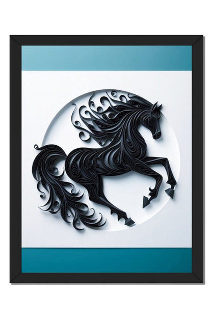 Quilled Horse - Wall Art Hanging For Home Decor (18 x 24 inches)