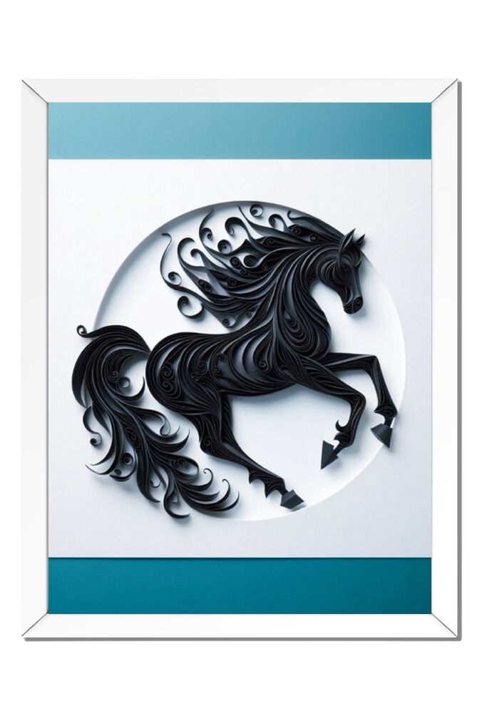 Quilled Horse - Wall Art Hanging For Home Decor (18 x 24 inches)