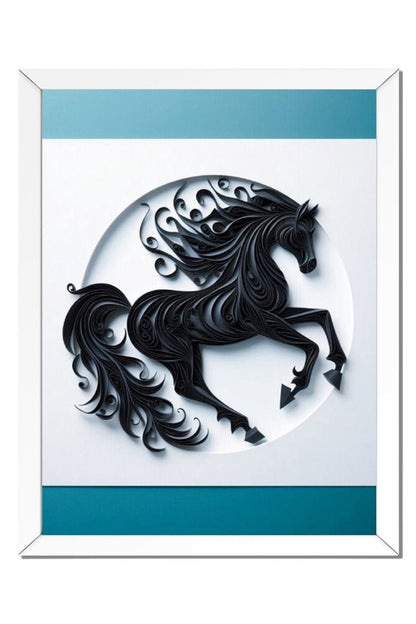 Quilled Horse - Wall Art Hanging For Home Decor (18 x 24 inches)