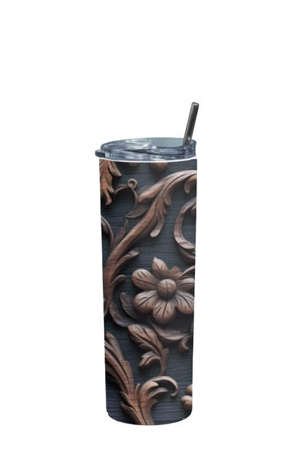 Wooden - Stainless Steel Tumbler Water Bottle 20 OZ(590ml) Coffee Tumbler