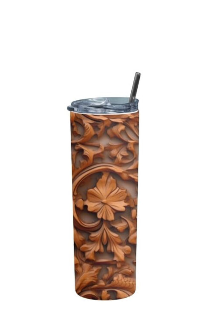 Wooden - Stainless Steel Tumbler Water Bottle 20 OZ(590ml) Coffee Tumbler