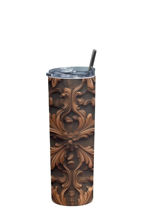 Wooden - Stainless Steel Tumbler Water Bottle 20 OZ(590ml) Coffee Tumbler