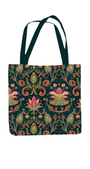 Indian Ethnic - All Over Print Canvas Tote Bag With Zipper 15 x 17 inches