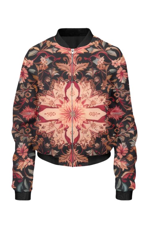 Ethnic - All Over Print Cropped Bomber Jacket For Women