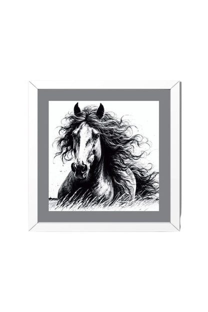 Black Stallion - Wall Art Hanging For Home Decor ( 14 x 14 inches)