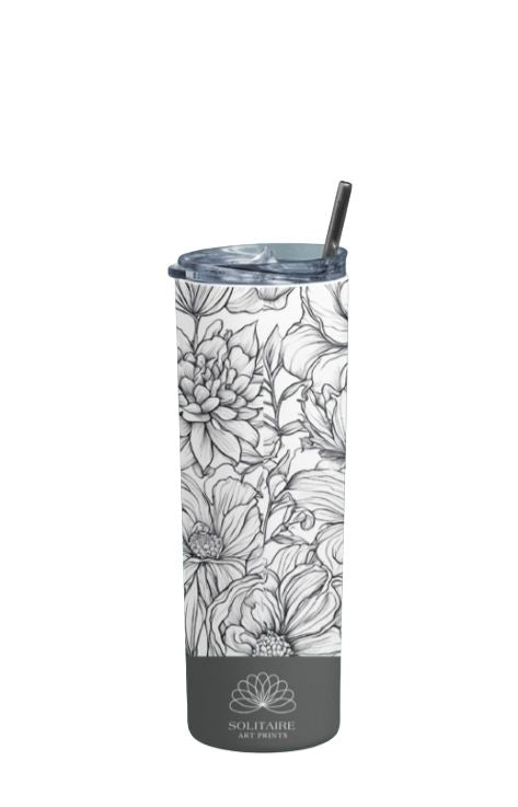 Floral - Stainless Steel Tumbler Water Bottle 20 OZ(590ml) Coffee Tumbler