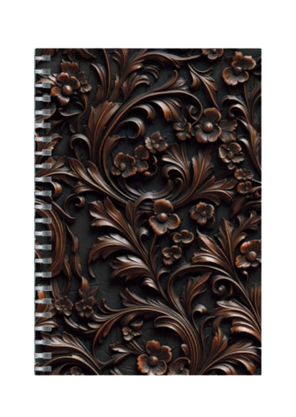 Wooden - Spiral Notepad A5 Unruled Notebook 120 Pages