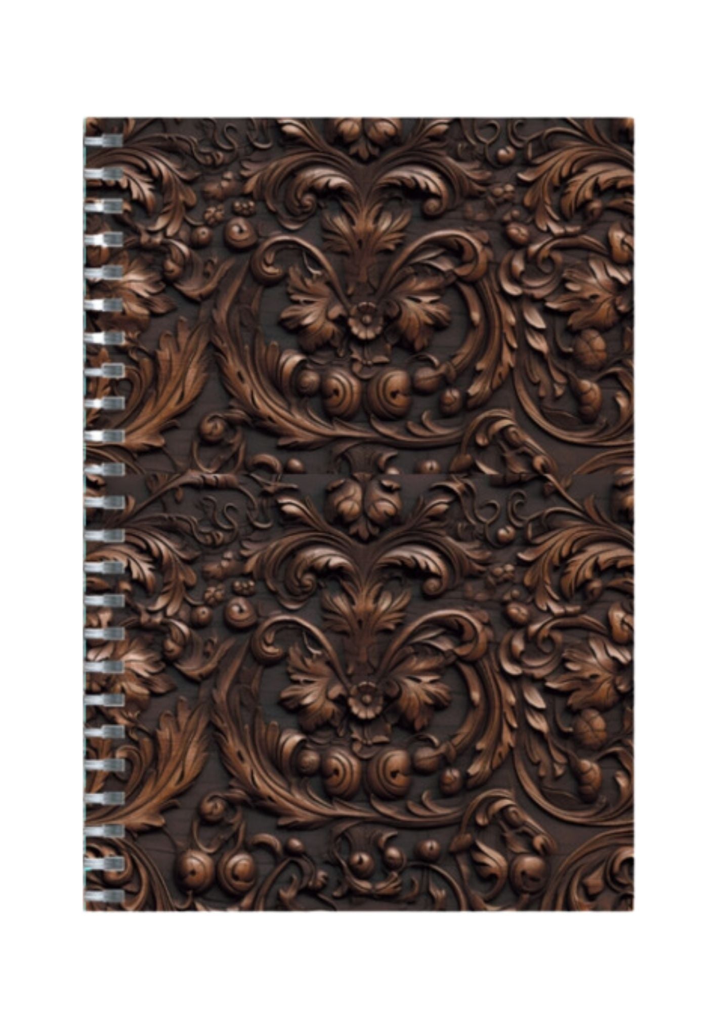 Wooden - Spiral Notepad A5 Unruled Notebook 120 Pages