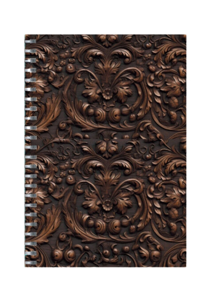Wooden - Spiral Notepad A5 Unruled Notebook 120 Pages