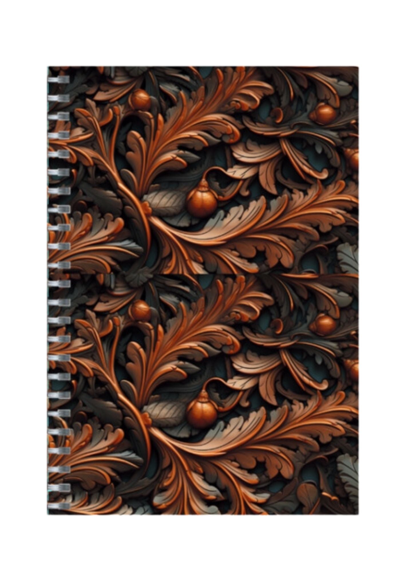 Wooden - Spiral Notepad A5 Unruled Notebook 120 Pages