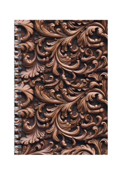 Wooden - Spiral Notepad A5 Unruled Notebook 120 Pages