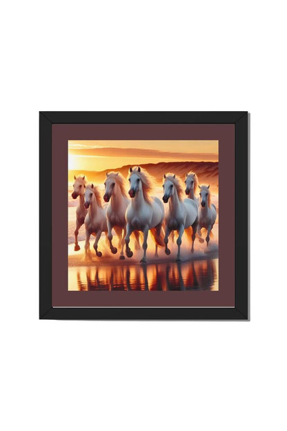Seven Horses - Wall Art Hanging For Home Decor ( 14 x 14 inches)