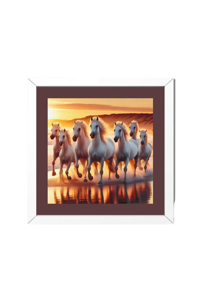 Seven Horses - Wall Art Hanging For Home Decor ( 14 x 14 inches)