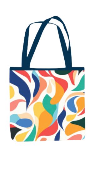 Abstract - All Over Print Canvas Tote Bag With Zipper 15 x 17 inches
