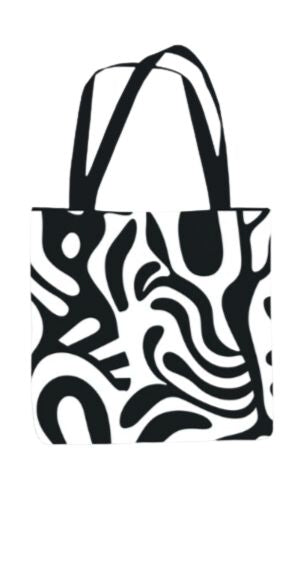 Abstract - All Over Print Canvas Tote Bag With Zipper 15 x 17 inches
