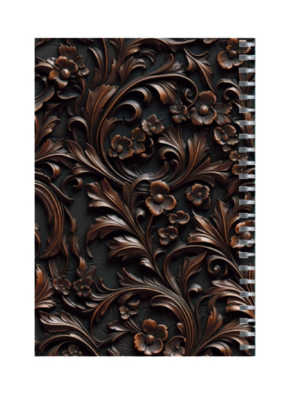 Wooden - Spiral Notepad A5 Unruled Notebook 120 Pages