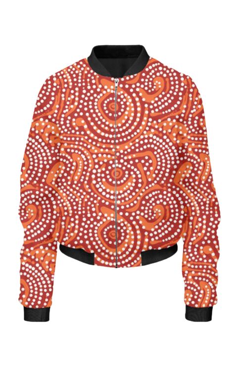 Aboriginal - All Over Print Cropped Bomber Jacket For Women