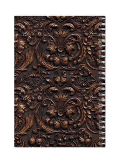 Wooden - Spiral Notepad A5 Unruled Notebook 120 Pages