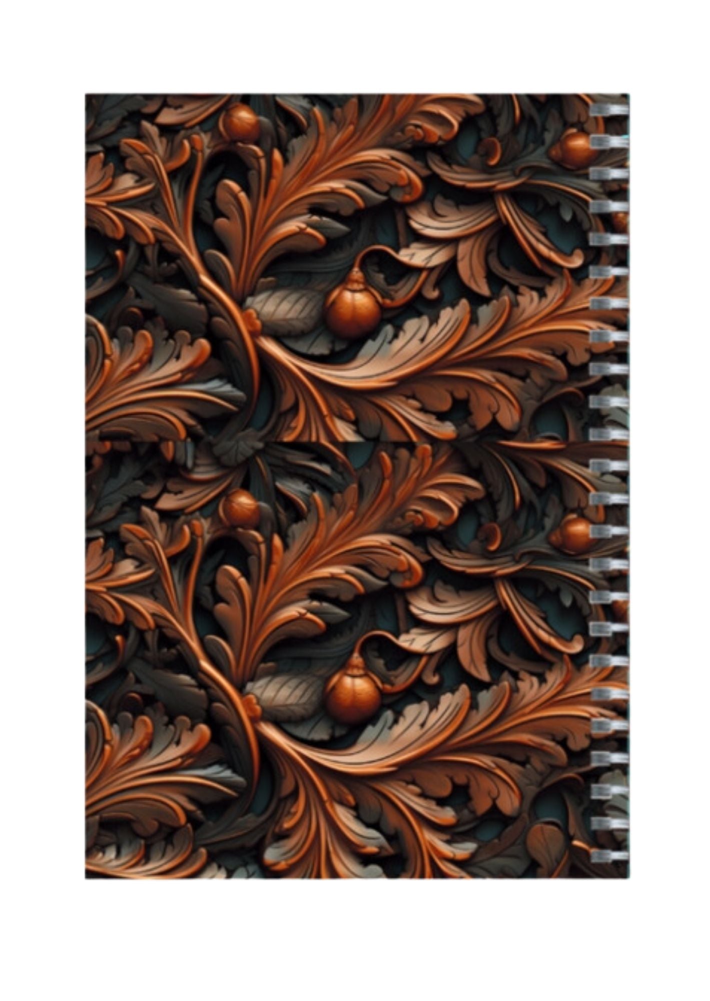 Wooden - Spiral Notepad A5 Unruled Notebook 120 Pages