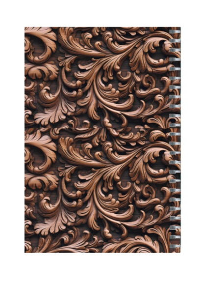 Wooden - Spiral Notepad A5 Unruled Notebook 120 Pages