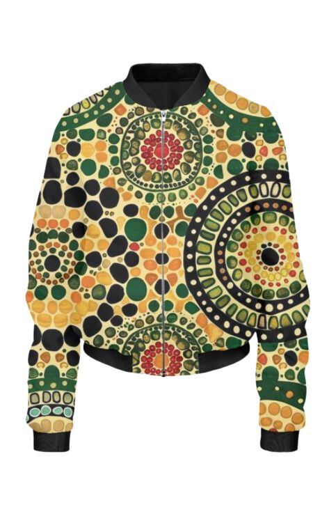 Aboriginal - All Over Print Cropped Bomber Jacket For Women
