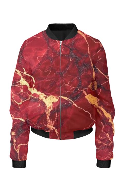 Fluid Art - All Over Print Cropped Bomber Jacket For Women