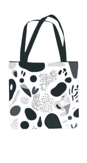 Abstract - All Over Print Canvas Tote Bag With Zipper 15 x 17 inches