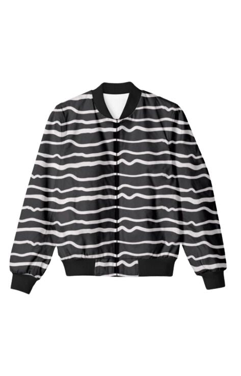 Stripped - Unisex Bomber Jacket For Men And Women
