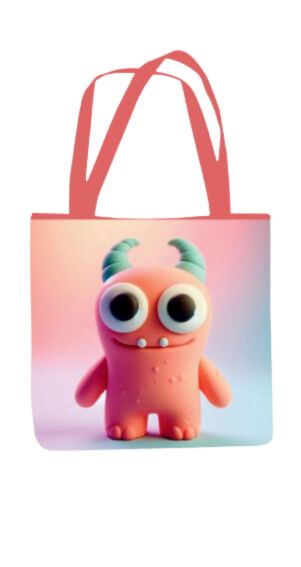 Monster - All Over Print Canvas Tote Bag With Zipper 15 x 17 inches
