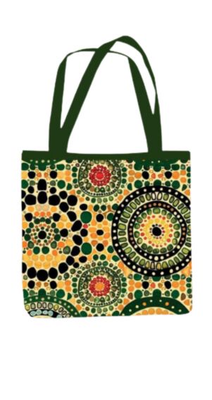 Aboriginal - All Over Print Canvas Tote Bag With Zipper 15 x 17 inches