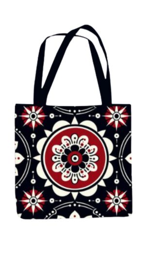 Ethnic - All Over Print Canvas Tote Bag With Zipper 15 x 17 inches