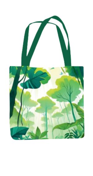 Forest - All Over Print Canvas Tote Bag With Zipper 15 x 17 inches
