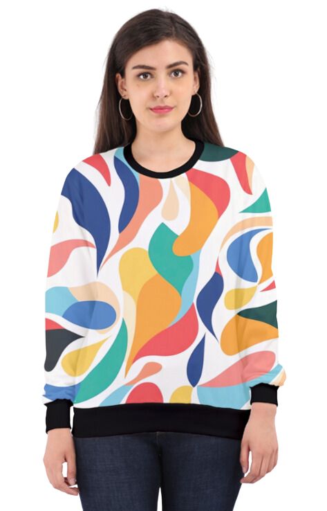 Retro - All Over Print Sweatshirt For Women Sweatshirt For College