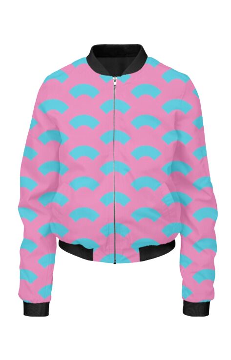 Geometric - All Over Print Cropped Bomber Jacket For Women
