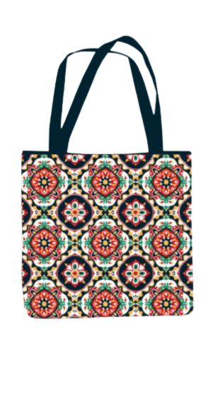Indian Ethnic - All Over Print Canvas Tote Bag With Zipper 15 x 17 inches