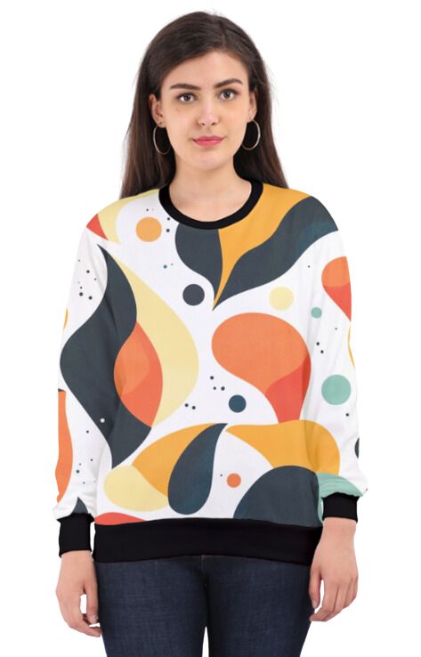Retro - All Over Print Sweatshirt For Women Sweatshirt For College