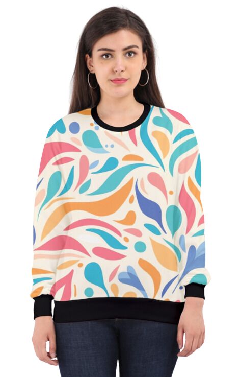 Retro - All Over Print Sweatshirt For Women Sweatshirt For College
