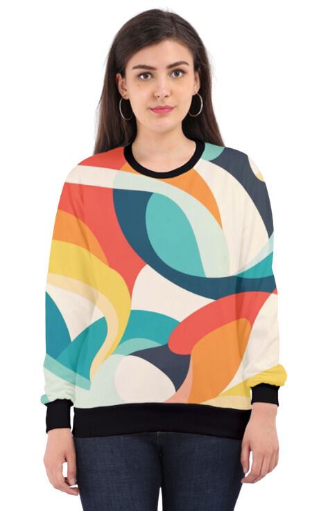 Retro - All Over Print Sweatshirt For Women Sweatshirt For College