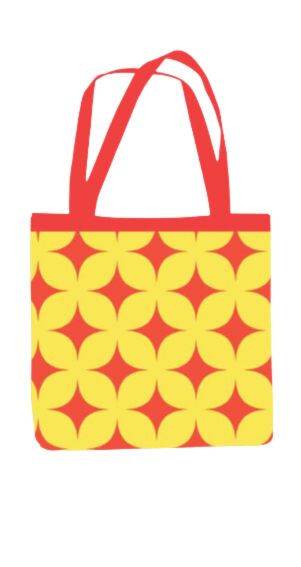 Geometric - All Over Print Canvas Tote Bag With Zipper 15 x 17 inches