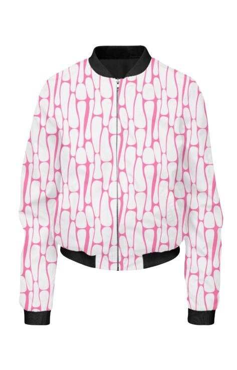 Geometric - All Over Print Cropped Bomber Jacket For Women