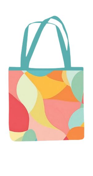 Abstract - All Over Print Canvas Tote Bag With Zipper 15 x 17 inches