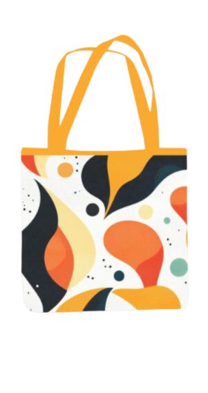 Abstract - All Over Print Canvas Tote Bag With Zipper 15 x 17 inches