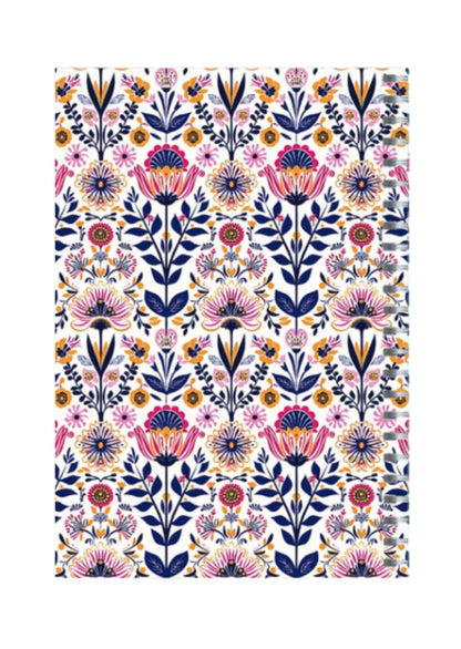 Indian Floral - Spiral Notepad A5 Ruled Notebook 120 Pages