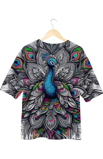 Peacock - All Over Print Oversized Tshirt For Men And Women Designer Unisex Tshirt