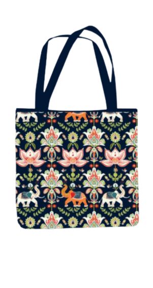 Ethnic - All Over Print Canvas Tote Bag With Zipper 15 x 17 inches